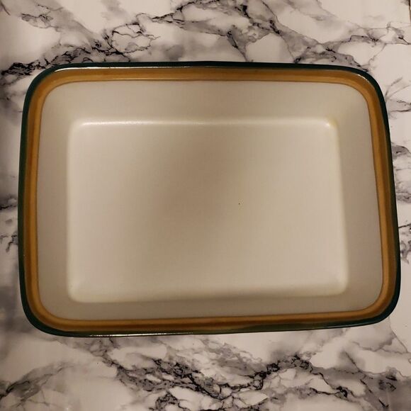 𝅺Denby Stoneware Greenwheat Oven Dish with cover and handle vintage like new - Picture 5 of 11